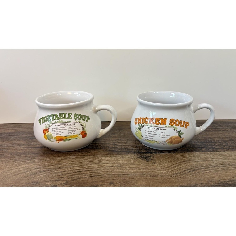 Vintage Dat'l Do-It Vegetable Soup Recipe Ceramic Mug Cup Bowl